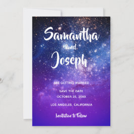 Blue Violet Ombre Cosmic Foto Save The Date