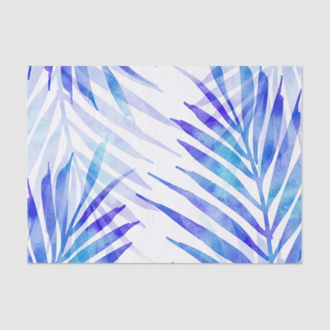 Blue Violet Palm Fronds Seidenpapier (Vorderseite)