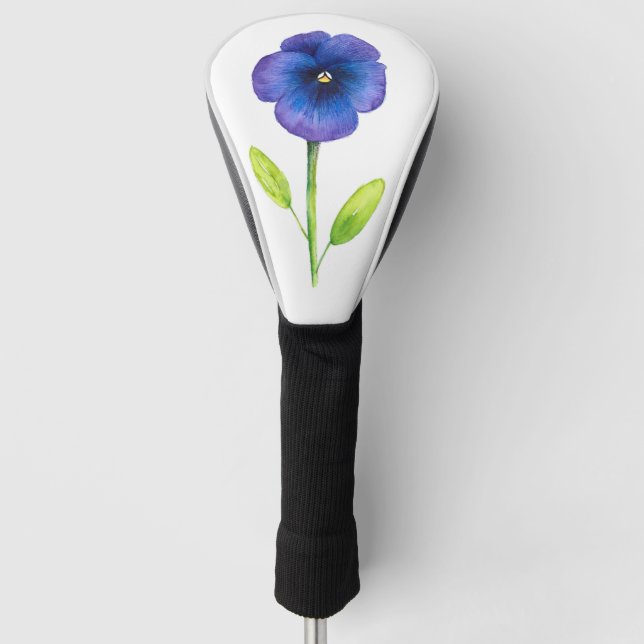 Blue Violet Pansy Golf Headcover (Vorderseite)