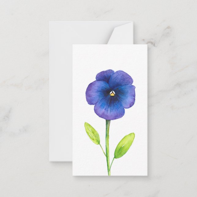 Blue Violet Pansy Note Card Mitteilungskarte (Vorderseite)