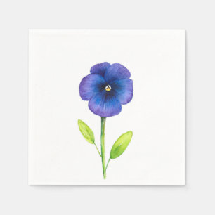 Blue Violet Pansy Serviette