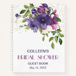 Blue Violet Wild Rose Brautparty Gästebuch Notizbuch