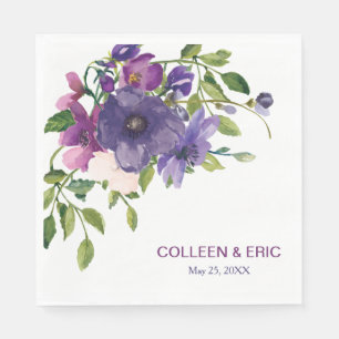 Blue Violet Wild Rose Hochzeit Serviette