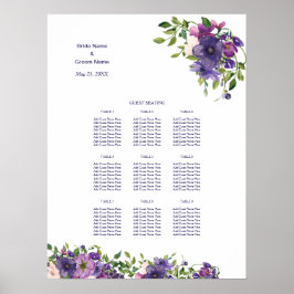 Blue Violet Wild Rose Hochzeitsdinner Poster