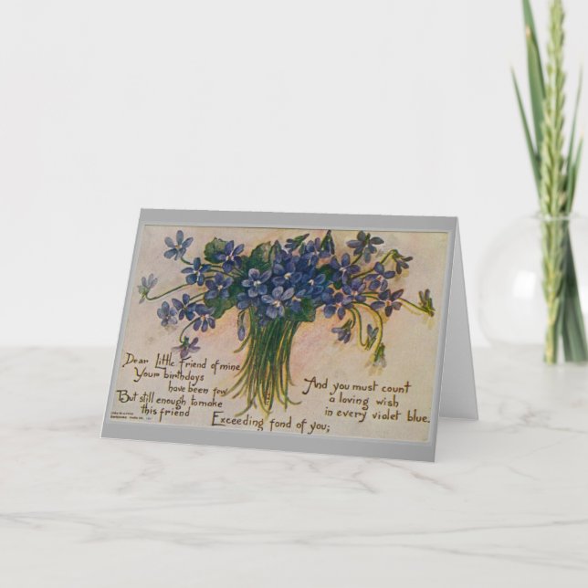 Blue Violets Fan Friend Karte (Vorderseite)