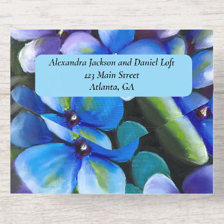 blue violets yaneyaart oil painting floral All-in-One-Einladung