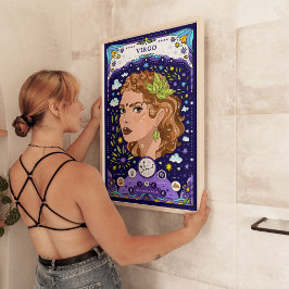 Blue Virgo Zodiac Sign Poster - Präzise und erdige