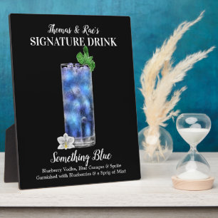Blue Vodka Drink ・ PERSONALISIERTES Signature Drin Fotoplatte