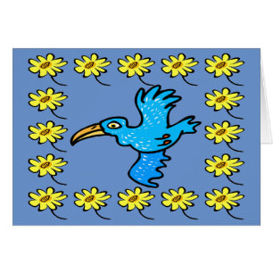 Blue Vogel Blume Border, add text