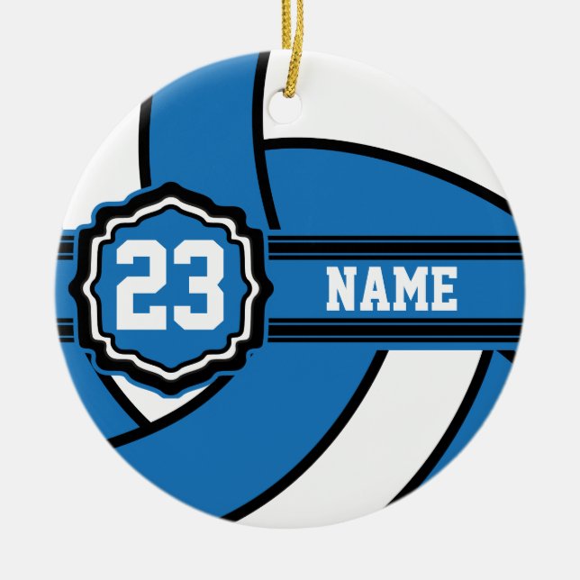 Blue Volleyball | DIY Name and number Keramikornament (Vorne)