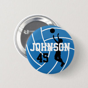 Blue Volleyball mit Silhouette Player Button