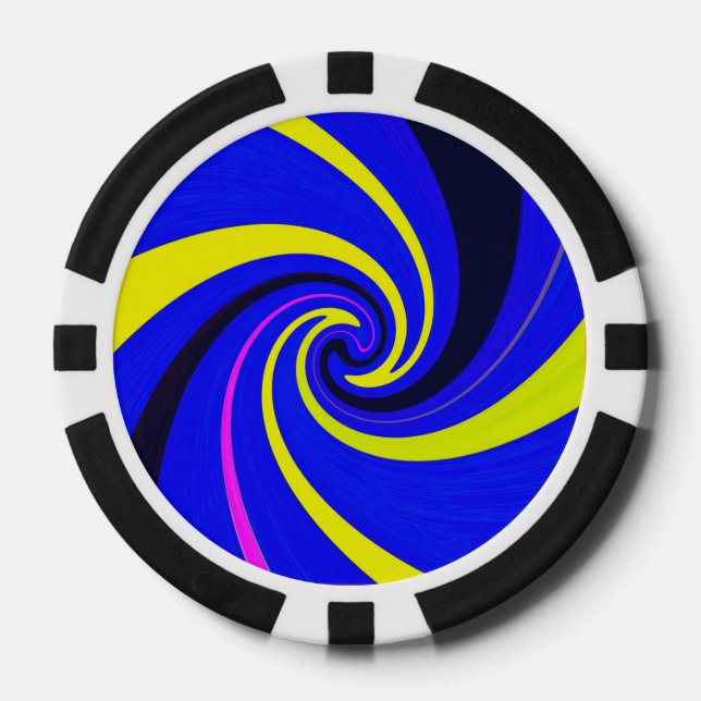 Blue-Vortex Pokerchips (Vorderseite)