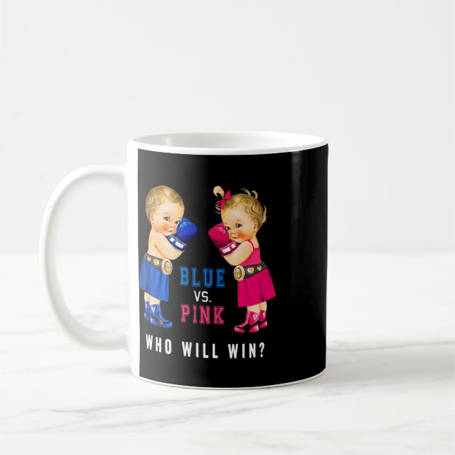 Blue Vs Pink Boxen Bies Geschlecht Enthüllung Part Kaffeetasse (Links)