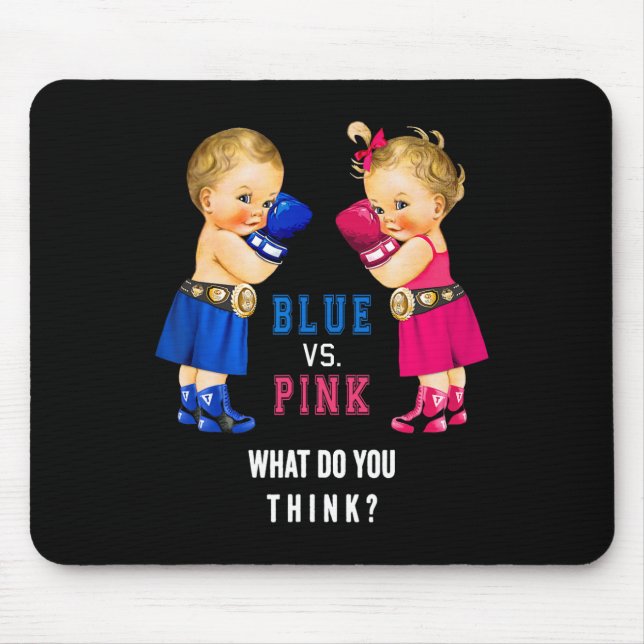 Blue Vs Pink Boxing Babies Gender Reveal s Mousepad (Vorne)