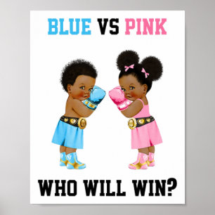 Blue Vs Pink, der das Boxing Thema Gender Reve Poster