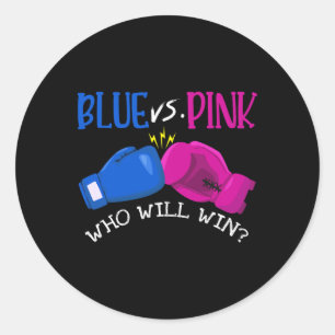 Blue Vs Pink, der das Party Boxi für Gender gewinn Runder Aufkleber