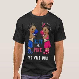 Blue vs Pink Ethnic Boxing Babies Gender Reveal s T-Shirt