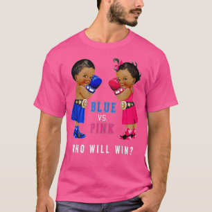 Blue vs Pink Ethnische Box-Babys Geschlecht Enthül T-Shirt