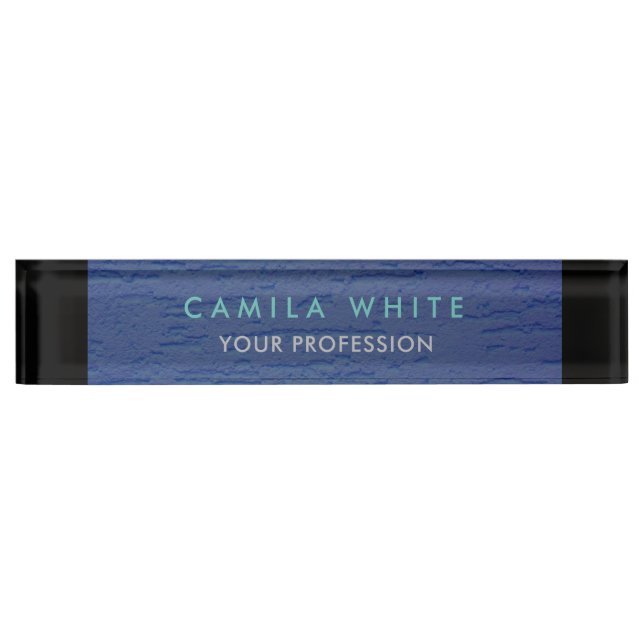 Blue Wall Elegantes Berufliches Business Namensplakette (Vorderseite)