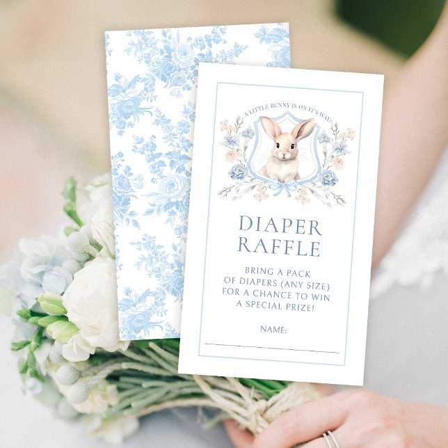 Blue Wappen Bunny Baby Boy Dusche Windelwanne Wind Begleitkarte (Von Creator hochgeladen)