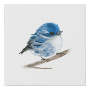 Blue Warbler Imitate Wrapped Canvas Print Künstlicher Leinwanddruck