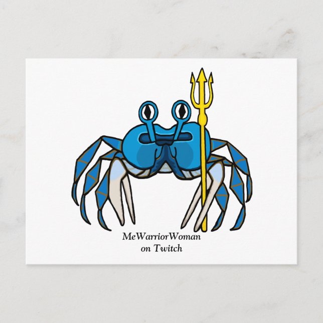 Blue Warrior Crab, MeWarriorWoman auf Twitch Postkarte (Vorderseite)