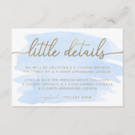 Blue Wasserfarbe Kleine Details Beipackkarte Begleitkarte