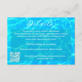 Blue Water Beach & Destination Wedding Ocean Theme Begleitkarte
