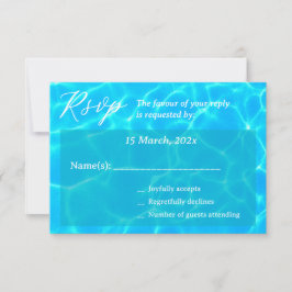 Blue Water Beach & Destination Wedding Ocean Theme RSVP Karte