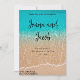 Blue Water Beach Moderne Einladung zur Hochzeit