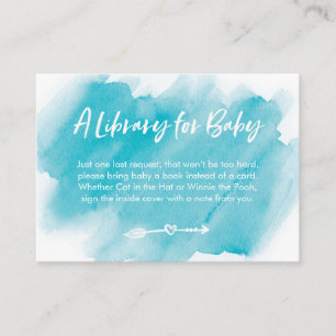 Blue Water Color Book Request Baby Showkarte Begleitkarte