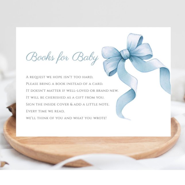 Blue Water color bow books for baby Begleitkarte (Von Creator hochgeladen)