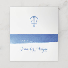 Blue Water color nautical beach Hochzeit Platzkart Platzkarte