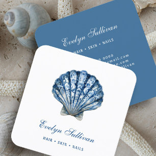 Blue Water color seashell logo Visitenkarte
