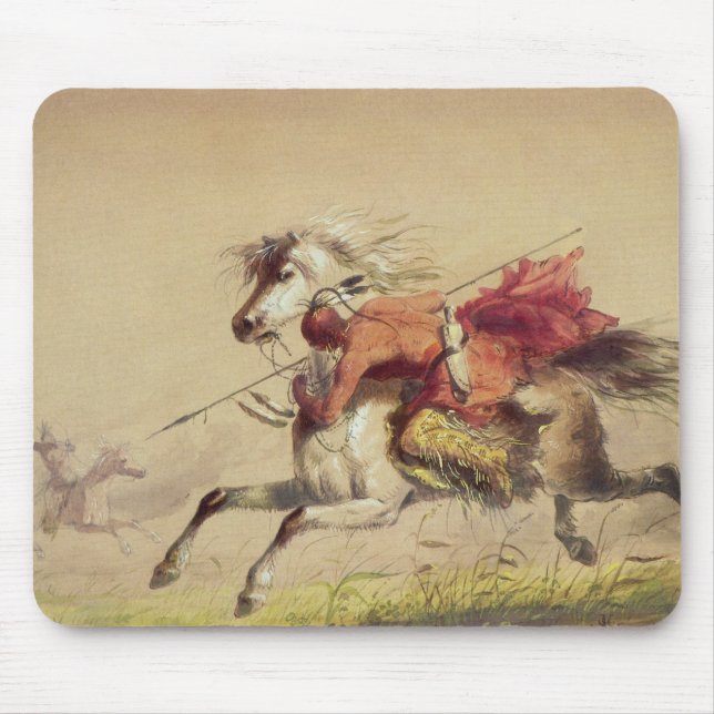 Blue Water Creek Battle by Alfred Jacob Miller Mousepad (Vorne)