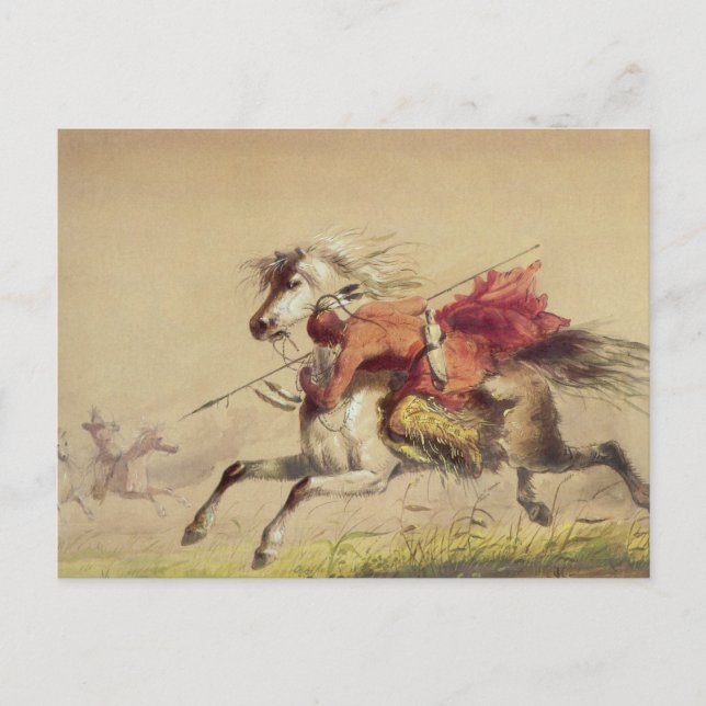 Blue Water Creek Battle by Alfred Jacob Miller Postkarte (Vorderseite)