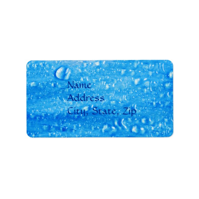 Blue Water Drops Address Label Adressaufkleber (Vorne)