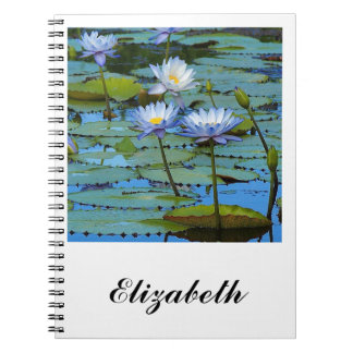 Blue Water Lilie Notebook Notizblock