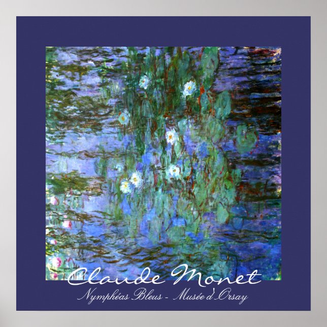 Blue Water-Lilien: Claude Monet Poster (Vorne)