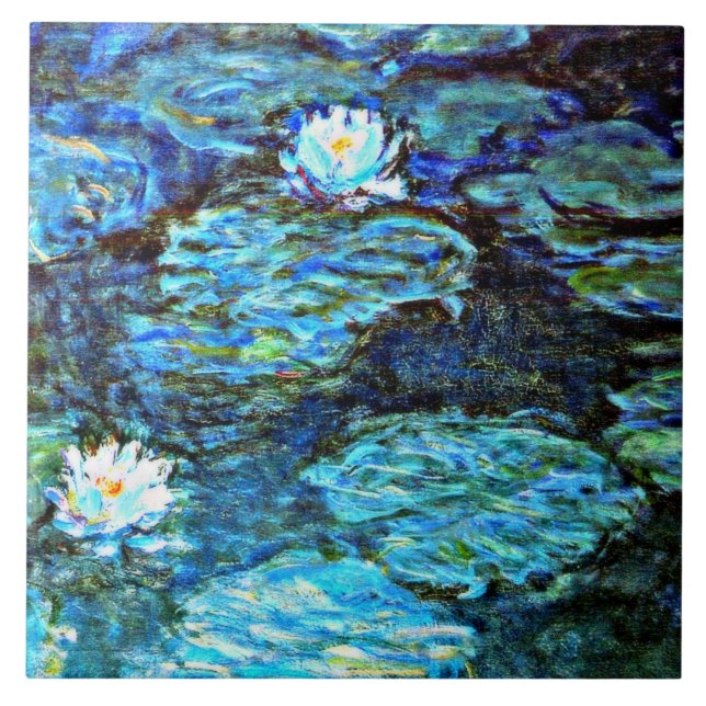 Blue Water Lilies by Monet Fliese (Vorderseite)