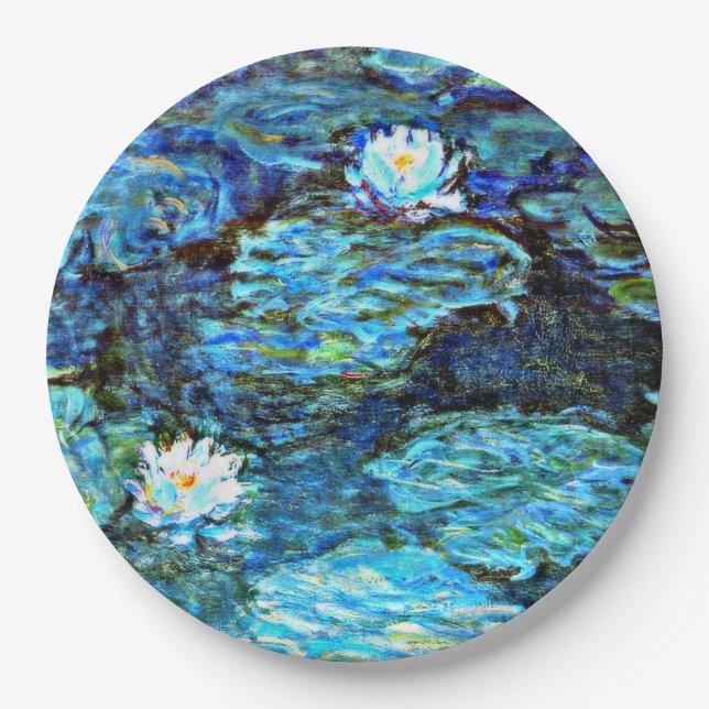 Blue Water Lilies by Monet Pappteller (Vorderseite)