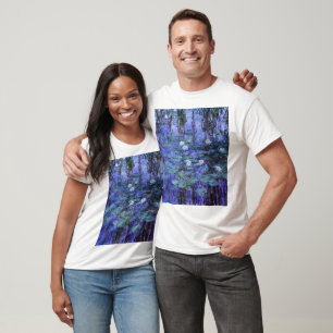 Blue Water Lilies Gemälde von Claude Monet T-Shirt