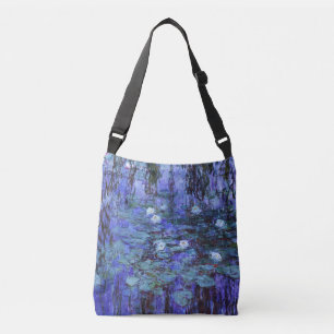 Blue Water Lilies Gemälde von Claude Monet Tragetaschen Mit Langen Trägern