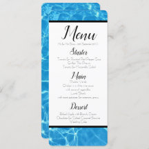 Blue Water Menu