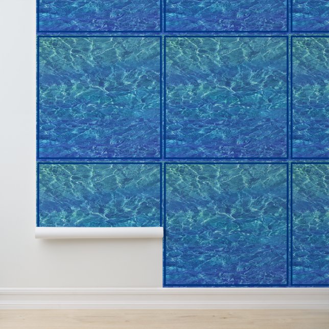 Blue Water Patterns Beach Ocean Sea Nautical Cool Tapete (Anwendung)