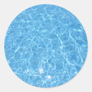 Blue Water Pool Elegante trendige Blank Template Runder Aufkleber