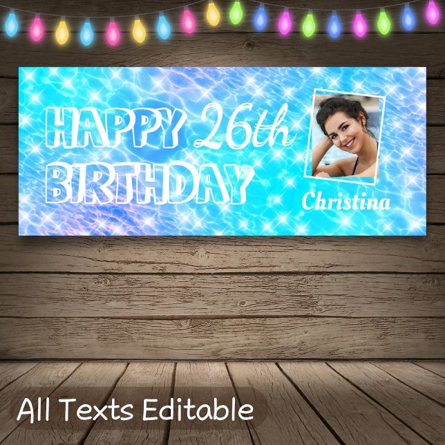 Blue Water Pool Party Beach Party Sommerspass Part Banner (Von Creator hochgeladen)