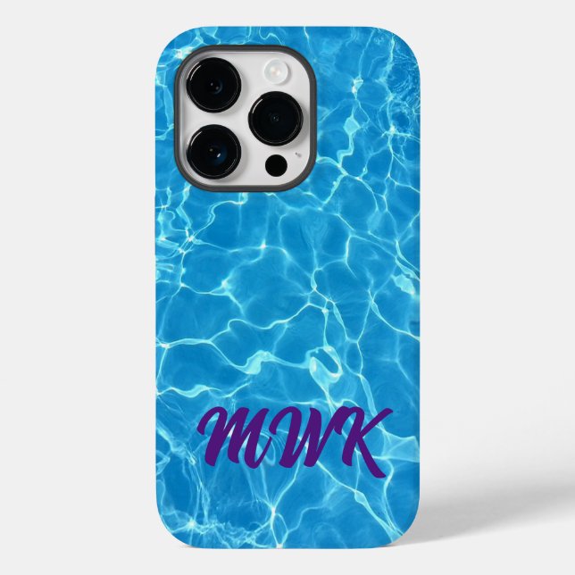 Blue Water Reflection Monogram Case-Mate iPhone Hülle (Rückseite)