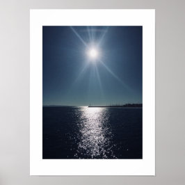 Blue Water Reflection Ocean Color Fotografy Poster