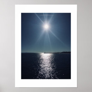 Blue Water Reflection Ocean Color Fotografy Poster